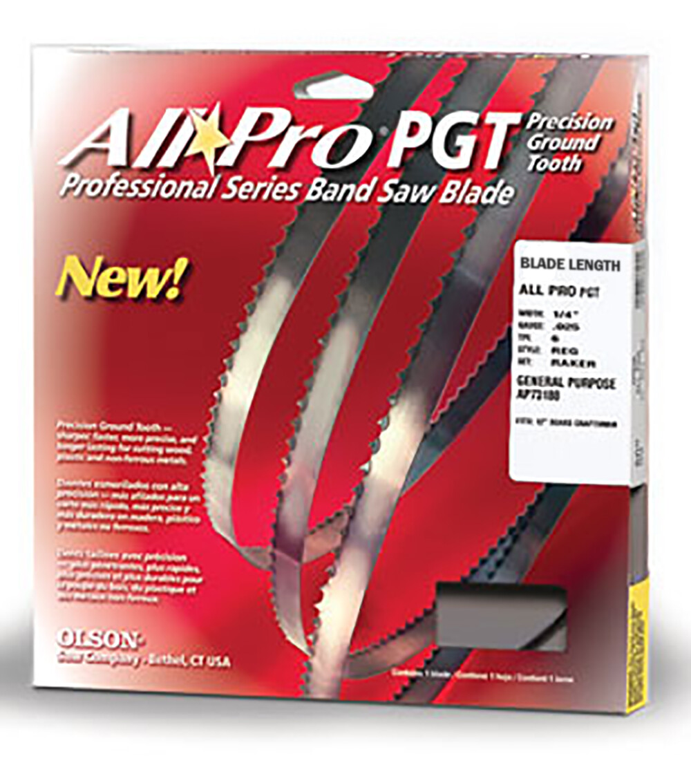 71-3/4" Olson AllPro PGT Band Saw Blade 1/2" .025" 3 HOOK APG72671 Made In USA gallery