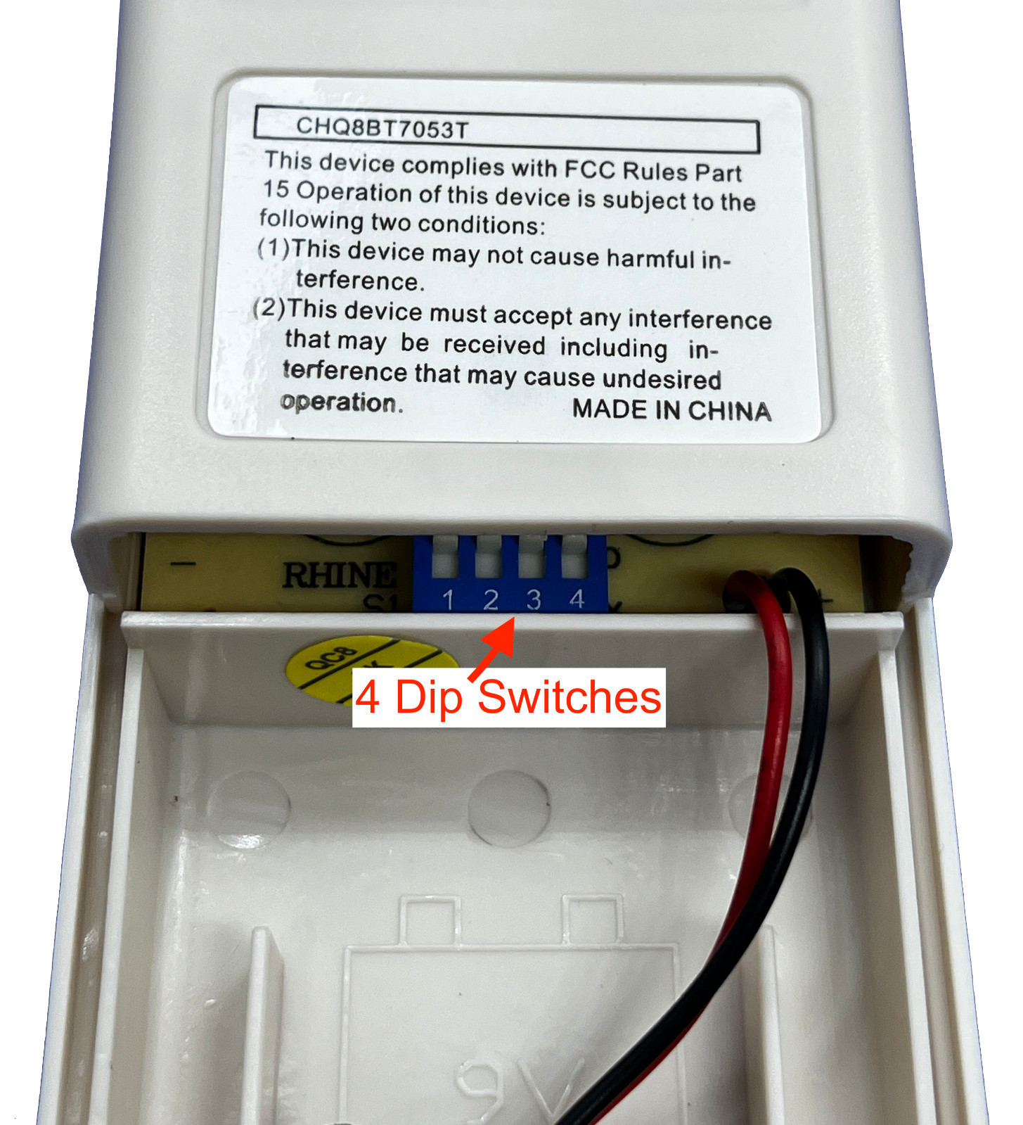 CHQ8BT7053T Ceiling Fan Remote 4 DIP SWITCH VERSION W/ TOP and BTM light gallery