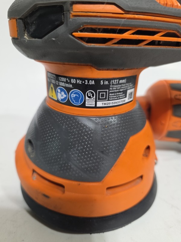 RIDGID R26011 5 in Random Orbital Sander Corded AirGuard Dust Bag Tested Works gallery