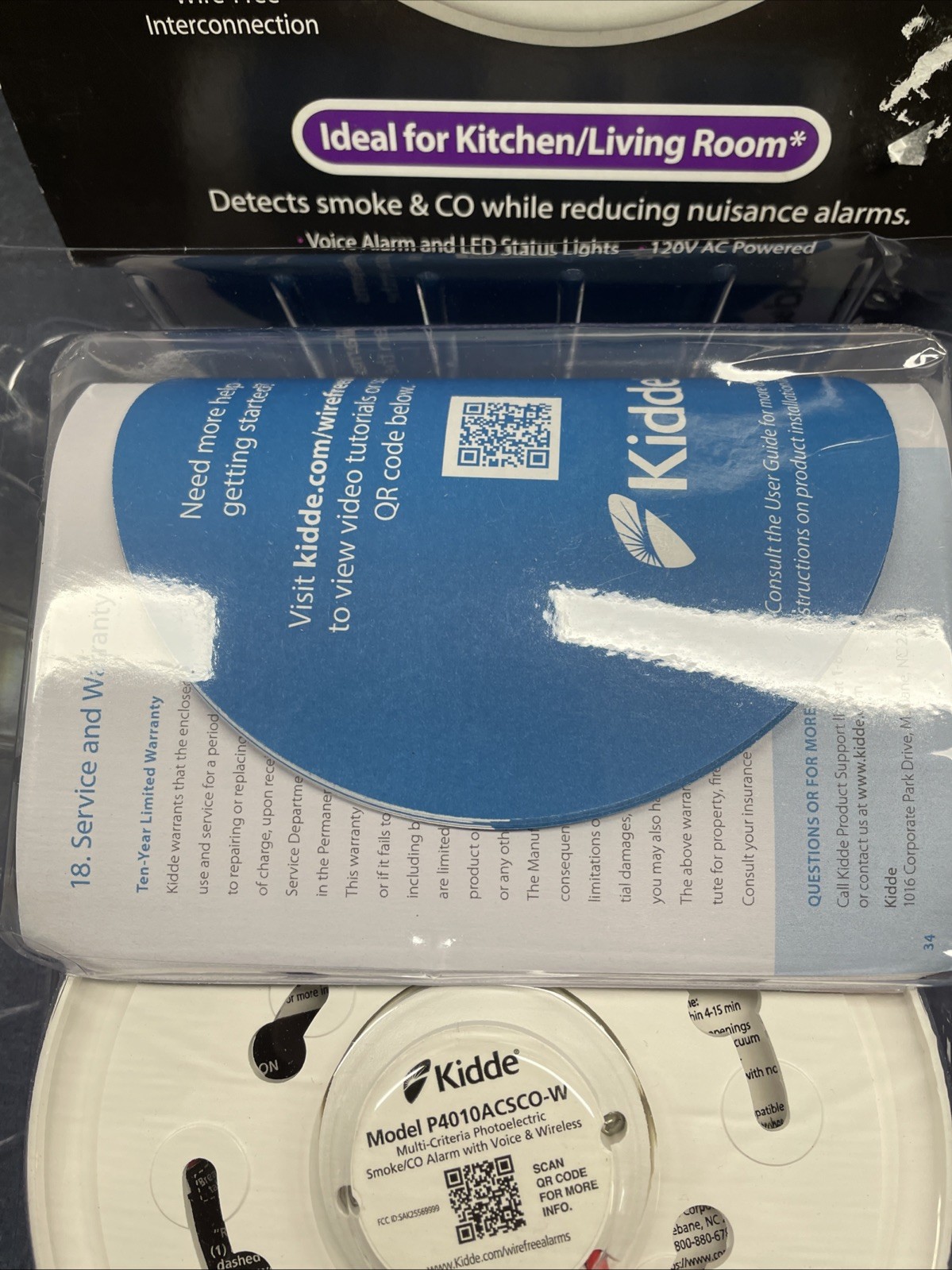 Kidde P4010ACSCO-W Wire-Free Interconnect Hardwired Smoke Carbon Monox Alarm New gallery