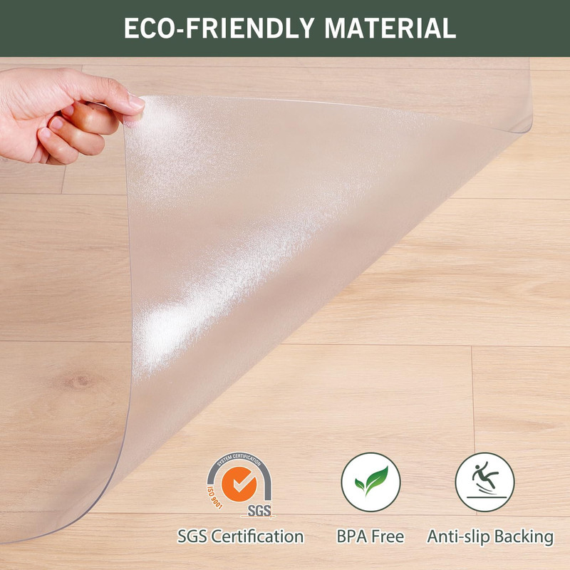 Clear Waterproof Plastic Floor Mat 5' x 7' - Non-Slip & Pet Friendly gallery