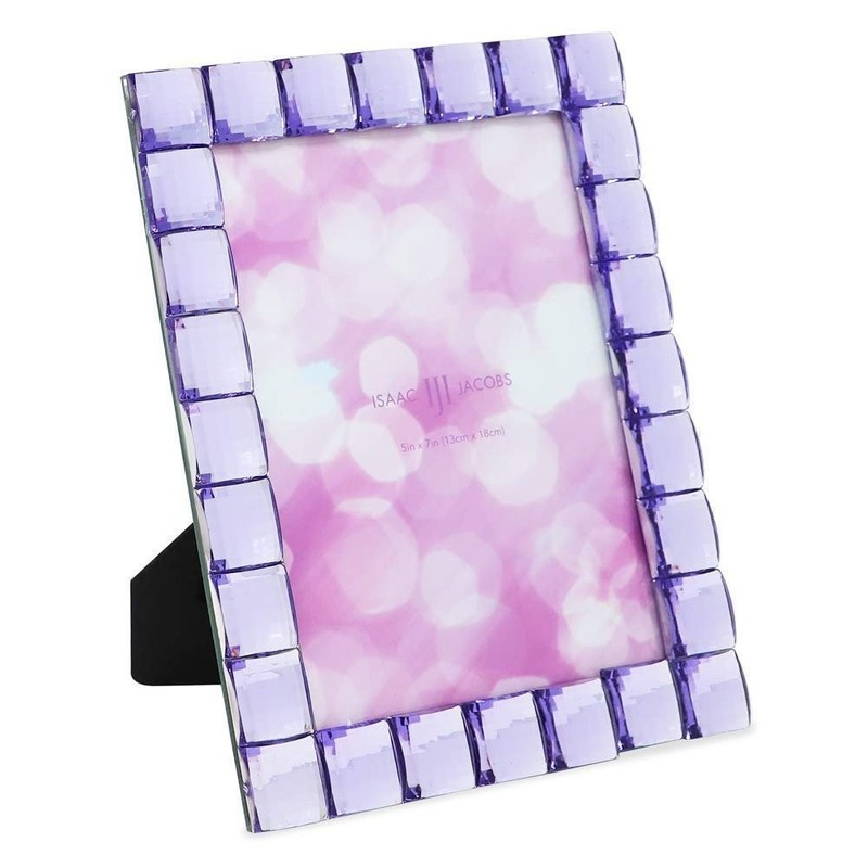 Isaac Jacobs Decorative Sparkling Light Blue Jewel Picture Frame, Photo... gallery