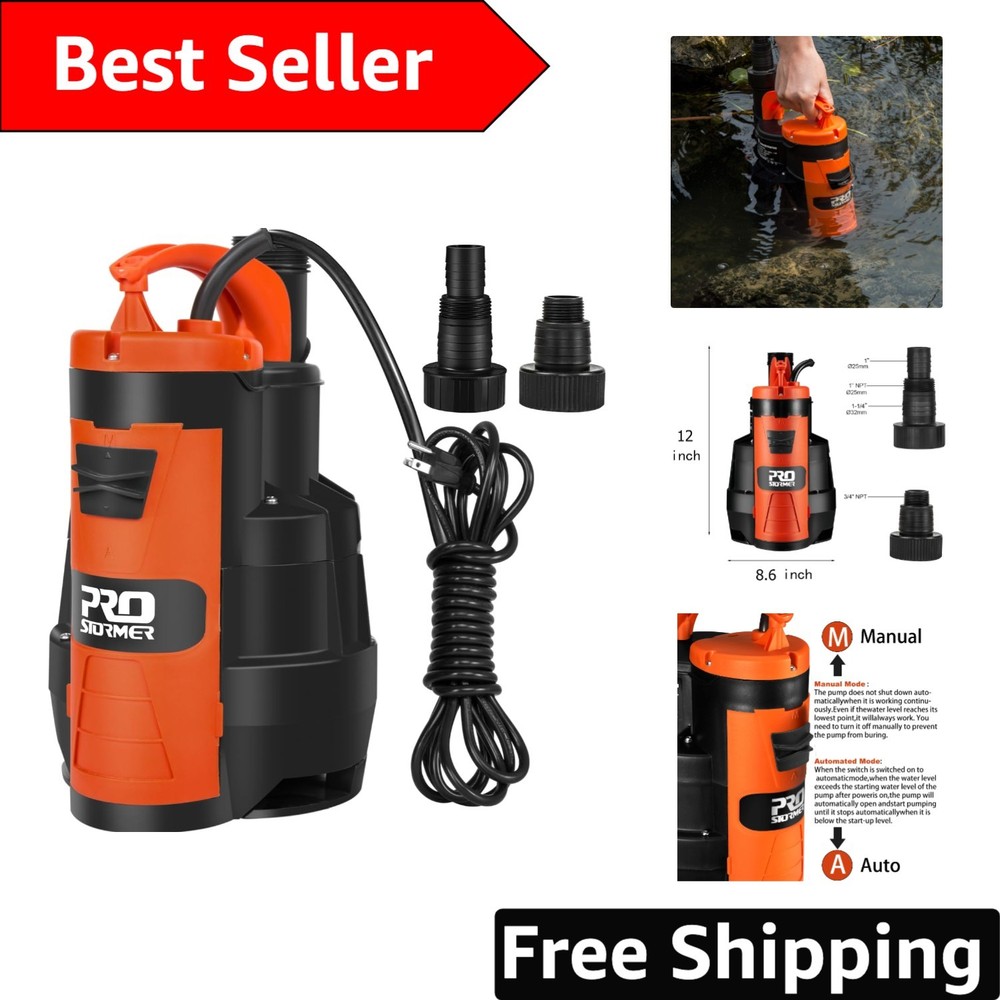 High-Efficiency 3500 GPH Submersible Pump with Float Switch for Easy Operation