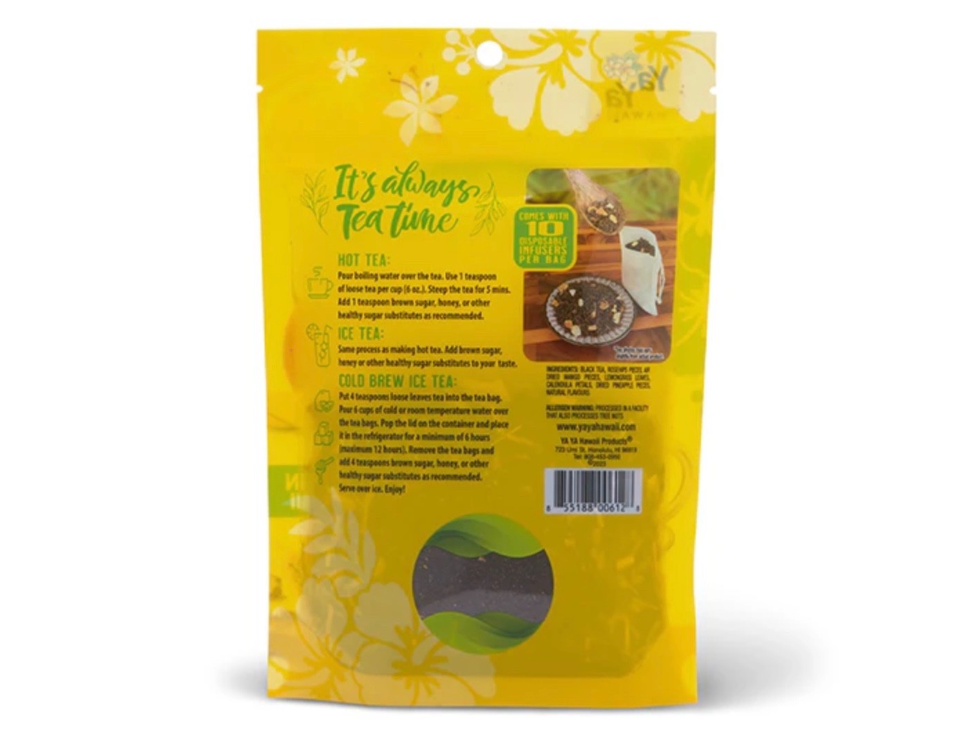Organic🍍Pineapple Mango Tea, Iced or Hot, with 10 infusers, YaYa Hawaii Select gallery