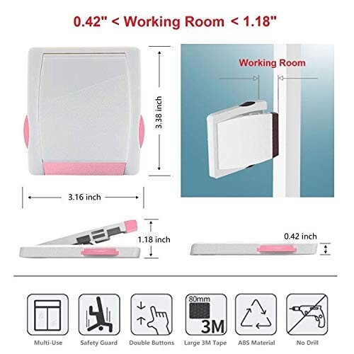 Sliding Door Security Lock Child Proof Safety Slide Window Locks for Glass Doors gallery