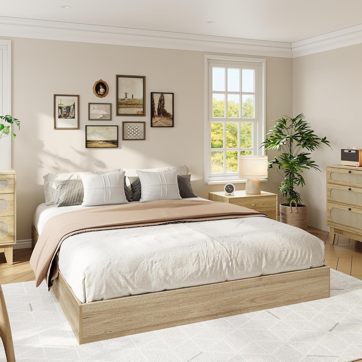 Wood Platform Bed Frame Without Headboard Bed Frame Easy Assembly Multiple Sizes gallery