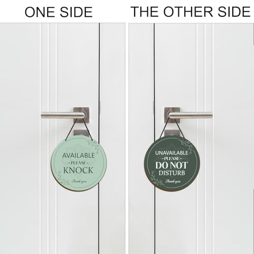 Do Not Disturb Door Hanger Sign - Available Please Knock Sign Double Green gallery