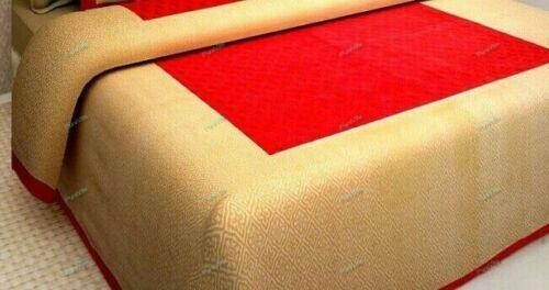 Beautiful Fabric flat Sheet 4 Kaam Gad Buti Cotton Double BedSheet With 2Pillow gallery