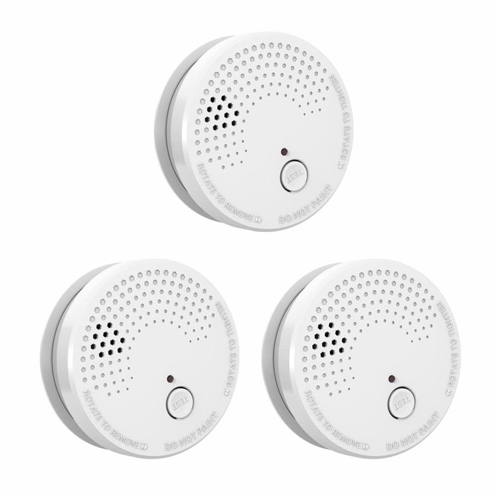LSHOME 3-Pack Photoelectric Smoke Detectors 9V Battery Fire Alarms | Brand New gallery