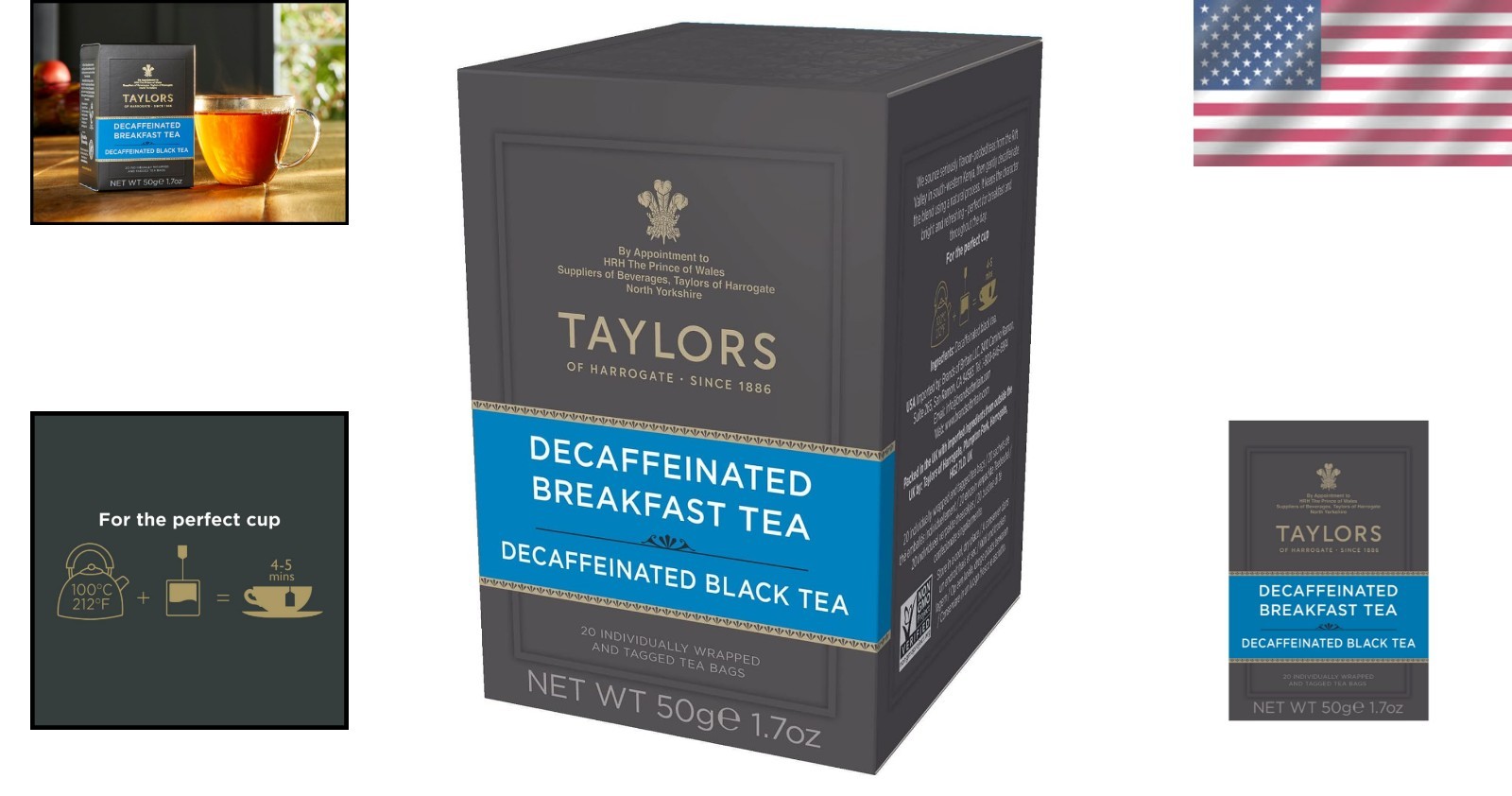 Sustainable Decaf Black Tea - 20 Count, Carbon Neutral & Rainforest Certified gallery