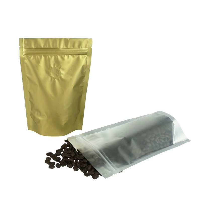 QQ Studio Coffee Pouch for Espresso Beans, Gold Single Origin Bag with Valve gallery