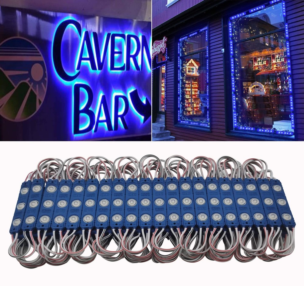 Storefront Lights 100PCS LED Module Blue Light for Signs 1.2W 12V DC 2835 SMD...