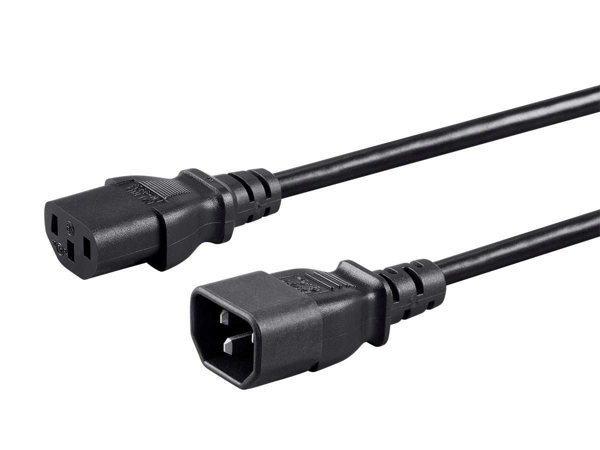 Monoprice Extension Cord - IEC 60320 C14 to 60320 C13, 13 5 Feet, Black gallery
