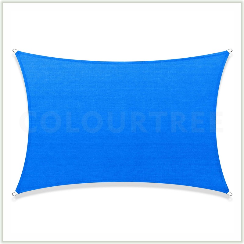 Colourtree Blue Custom Size Rectangle Sun Shade Sail Canopy Fabric Cover Patio gallery