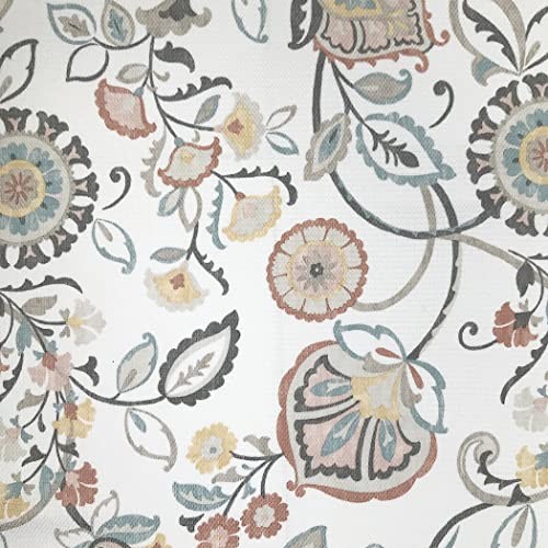 Signy Jacobean Pattern Semi-Sheer 54"W x 14"L (Pack of 1) White Traditional gallery