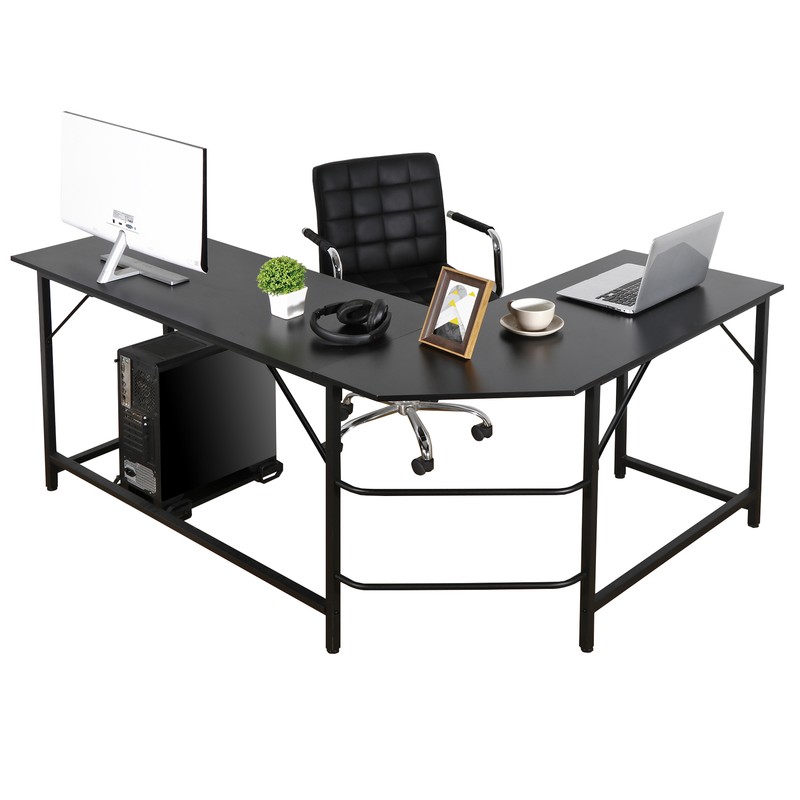 66" L-Shaped Gaming Desk Corner Computer Desk PC Laptop Study Table Workstation gallery