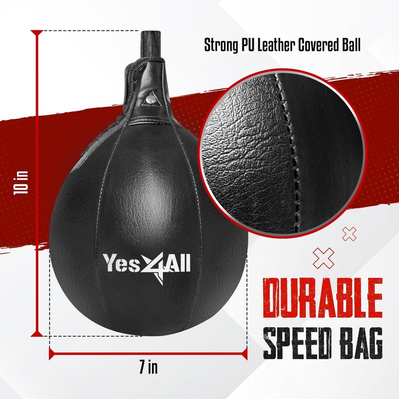 Yes4All 24 inches Adjustable Speed Bag Platform with Upgraded Speed Balls, Wa... gallery
