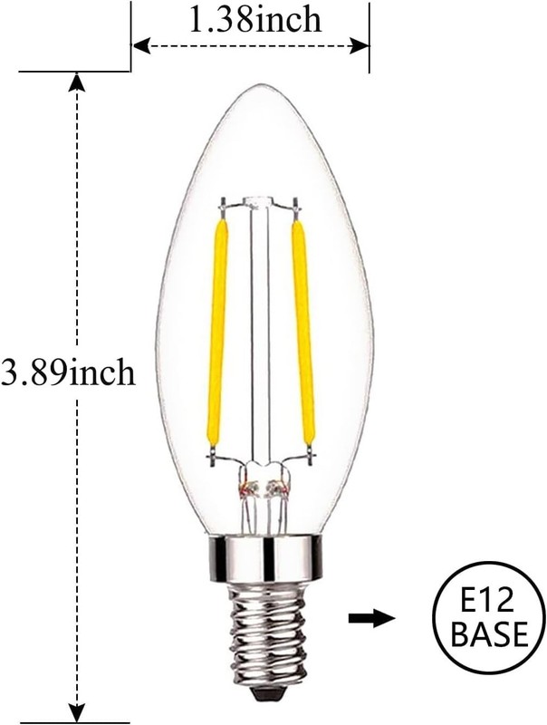 12V LED Candelabra Bulbs E12 Base 2W Warm White RV Solar DC Light 25W Eq gallery