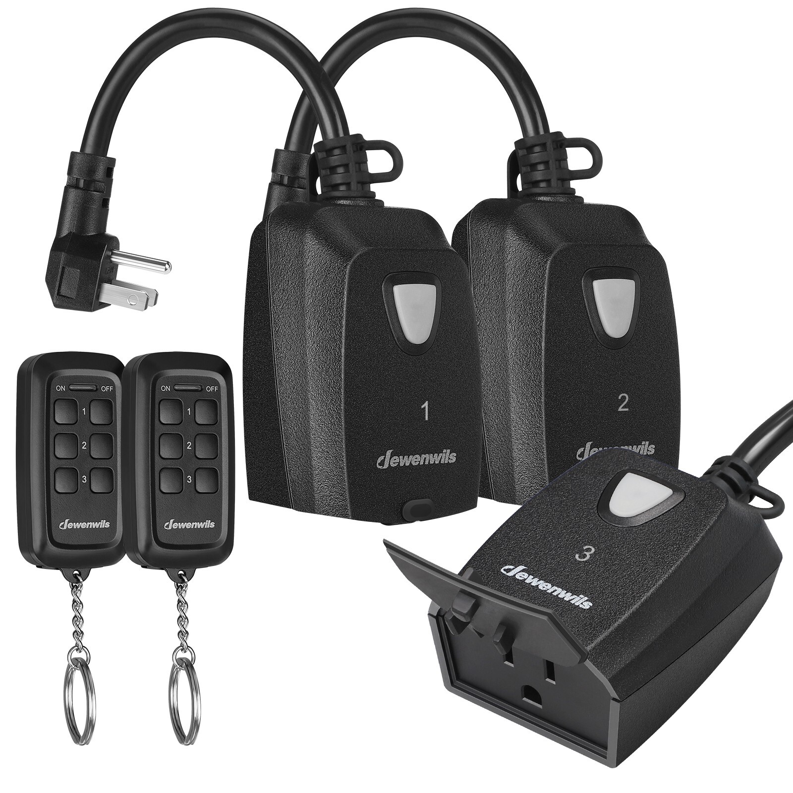 DEWENWILS Outdoor Indoor Wireless Remote Control Outlet Switch with 2 Remotes gallery