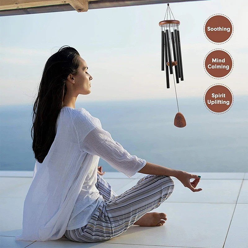 Large Deep Resonance Serenity Wind Chimes Metal Deep Tone Outdoor Home Decor gallery