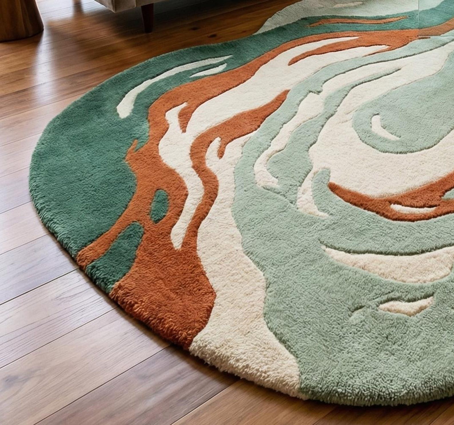 Handmade Rug | Irregular Rug | Wool Rugs | Living Room Rug | Tufted A293 gallery