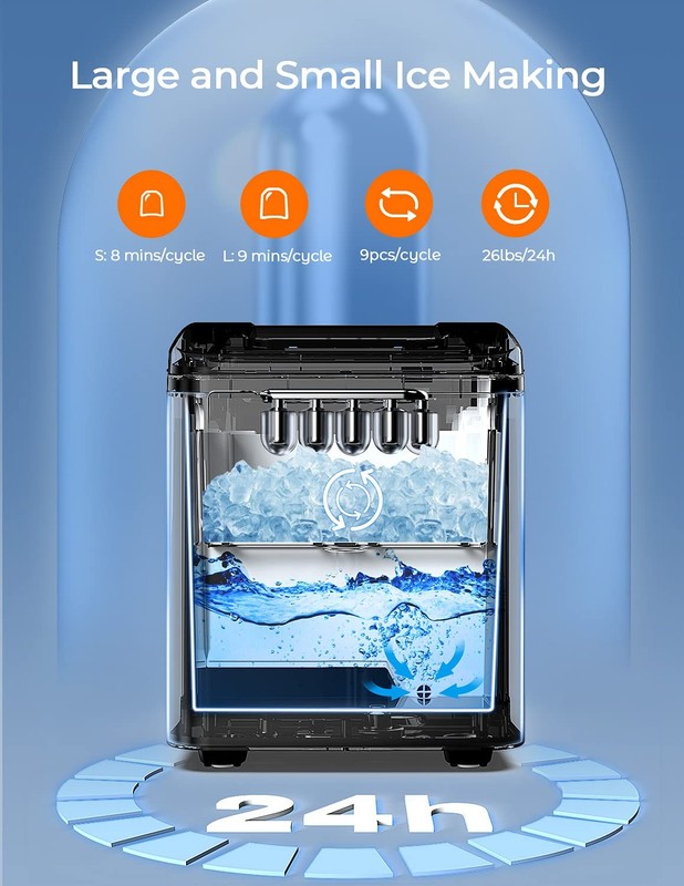 Dreamiracle Ice Maker Machine Countertop, 26 lbs in 24 Hours - Black gallery