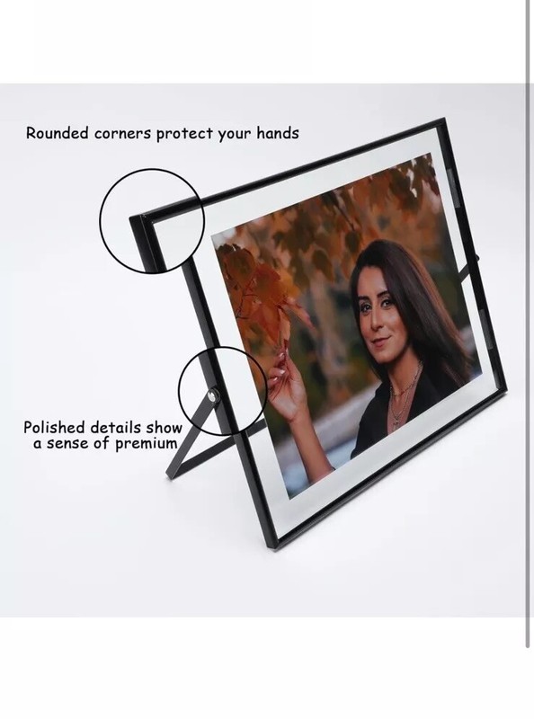 Black Floating Frame 10"×12" Horizontal Tabletop Shelf Photo Frame Black Frame gallery
