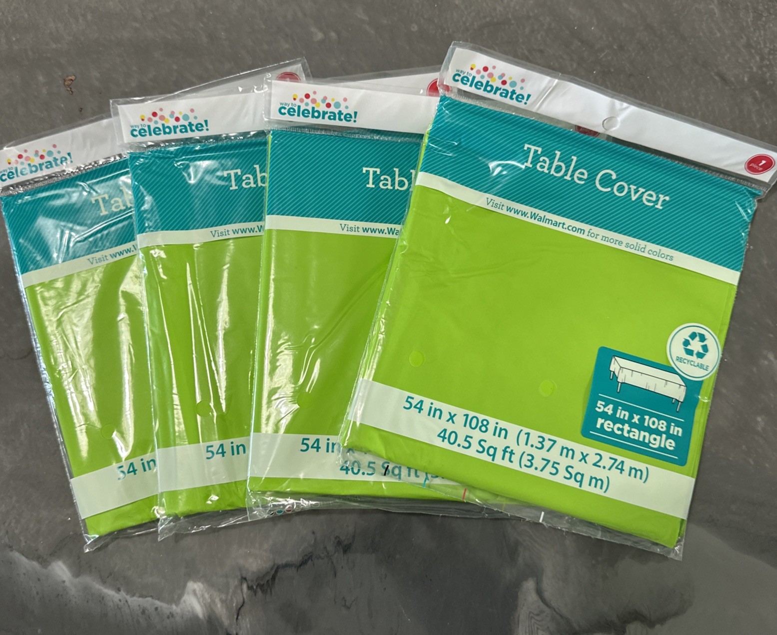 Set Of 4 Lime Green Rectangle Table Covers 54in X 108in gallery