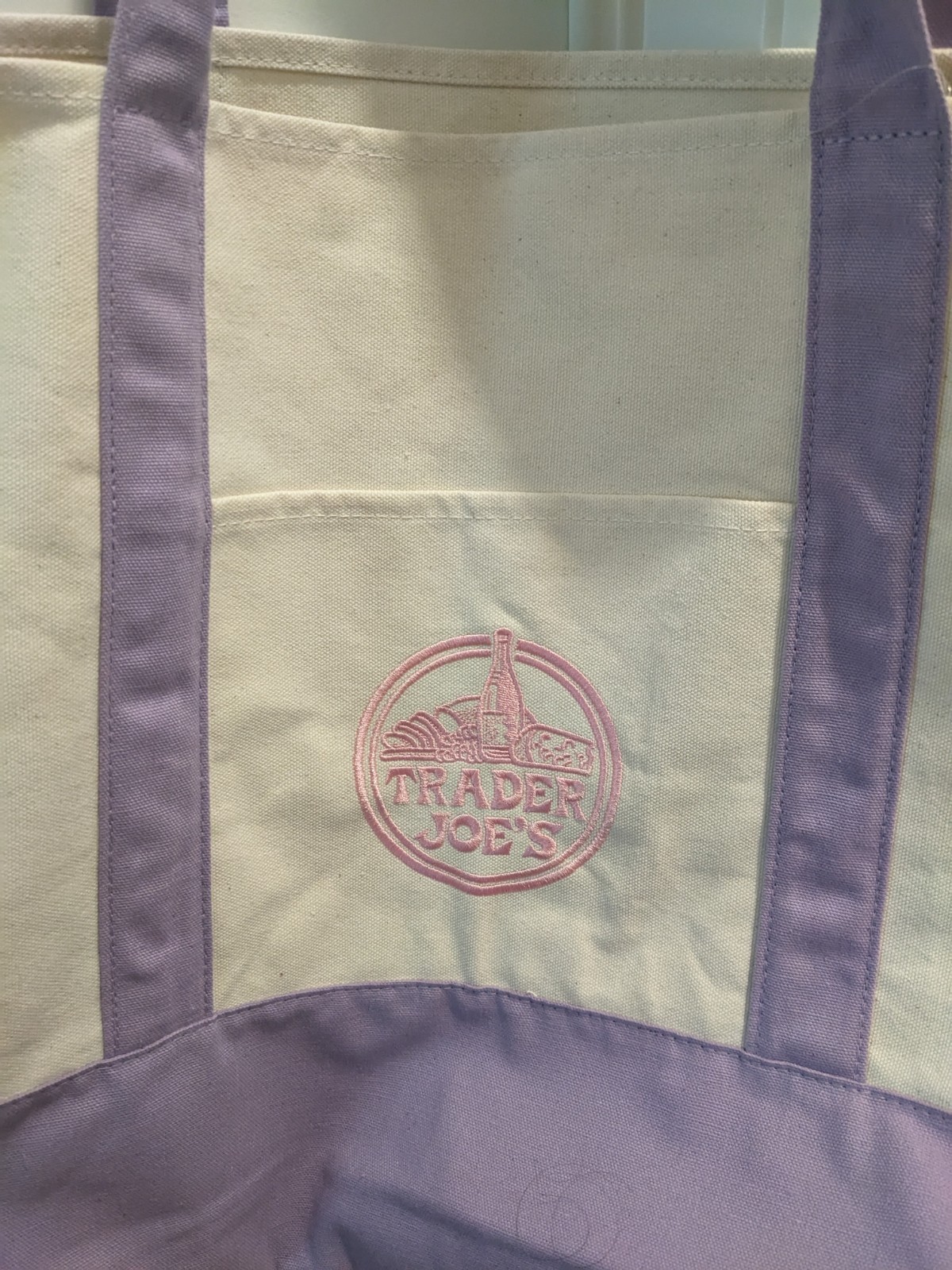 Trader Joe's Canvas Tote Bag Large Pastel Purple - Easter 2026 gallery