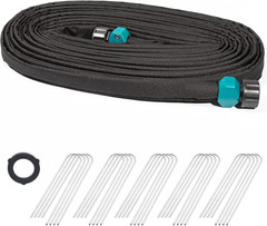 Flat Soaker Hose 1/2″ X 75 Ft with Stake for Garden Beds Drip Hoses Irrigation S