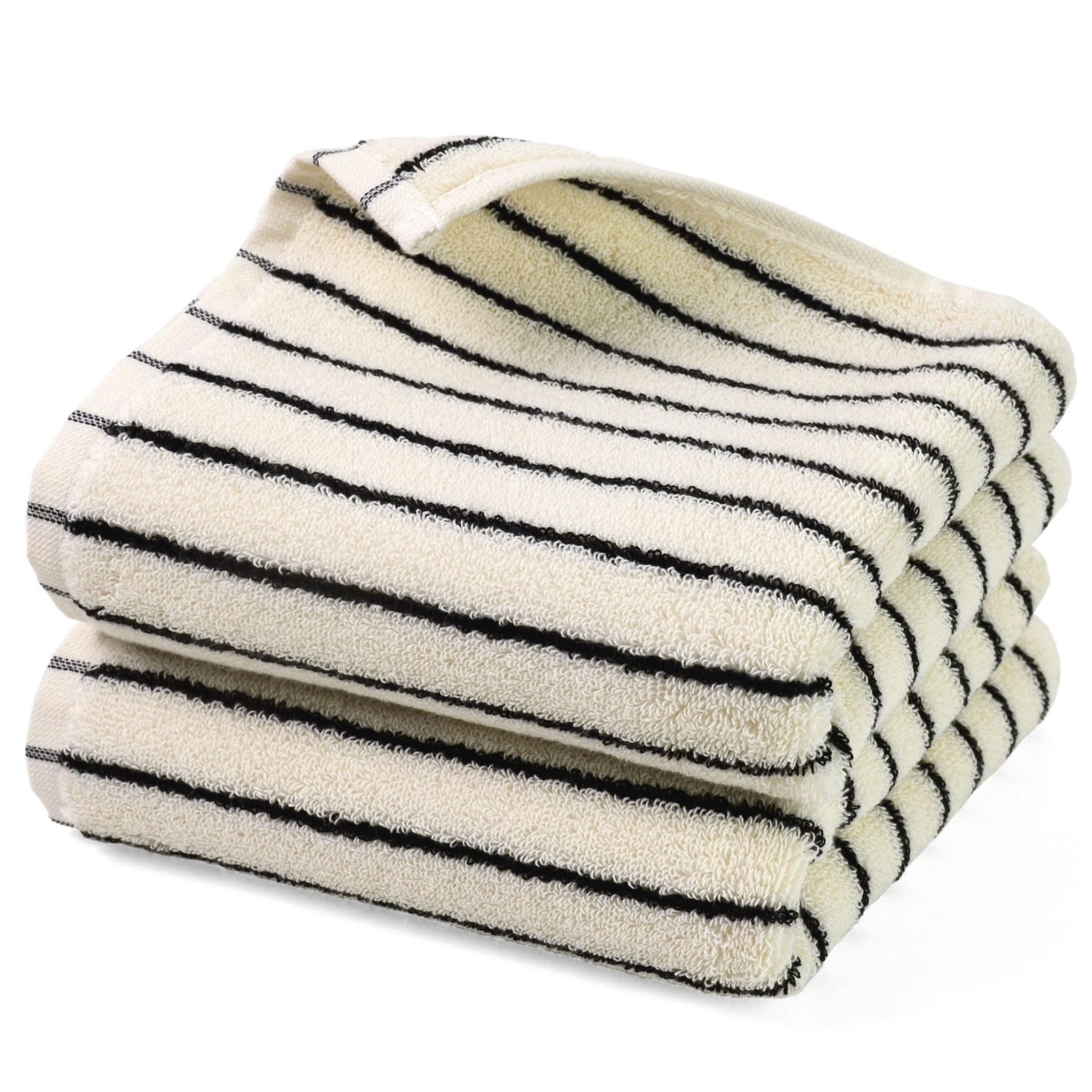 Black and White Striped Hand Towels for Bathroom, Vintage Kitchen Decor, Gues... gallery