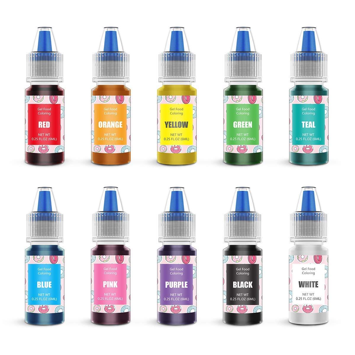 Food Coloring Gel Cake Decorating Set - 10 Colors Gel Based Edible Food Color Ea gallery