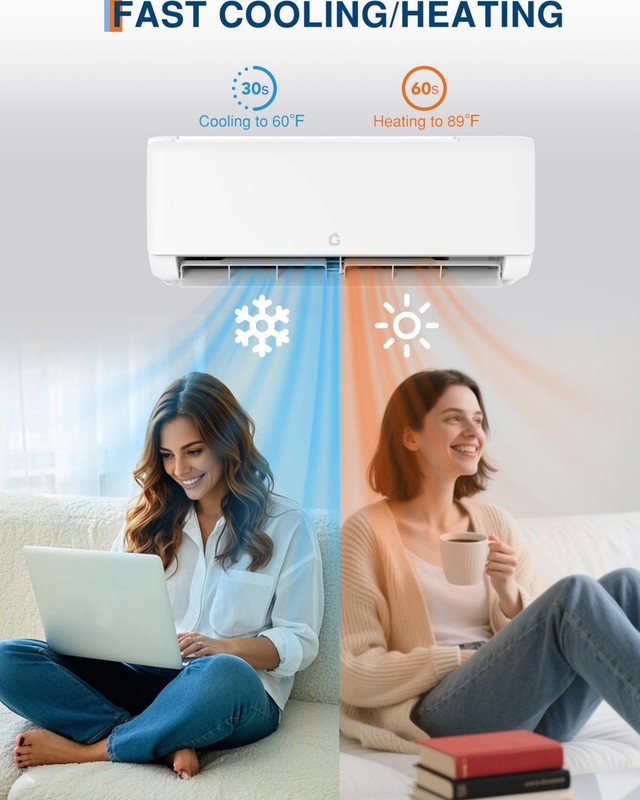 24000BTU Mini Split Air Conditioner with Heat Pump 21 SEER Up to 1500 Sq.Ft 230V gallery