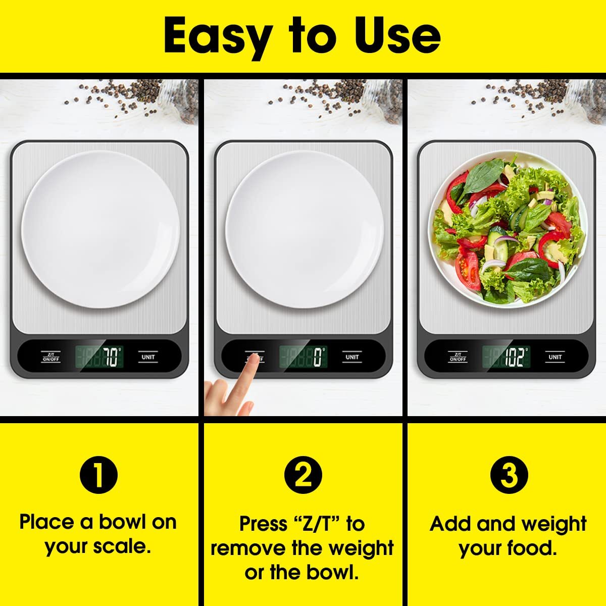 Food Scale, 10kg/22lb Digital Kitchen Scale Weight Grams and Ounces for Baking gallery