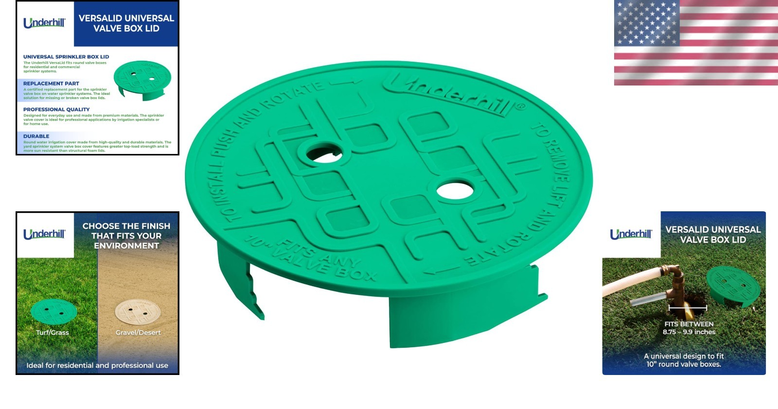 High Quality 10" Sprinkler Valve Box Lid - VersaLid Green gallery