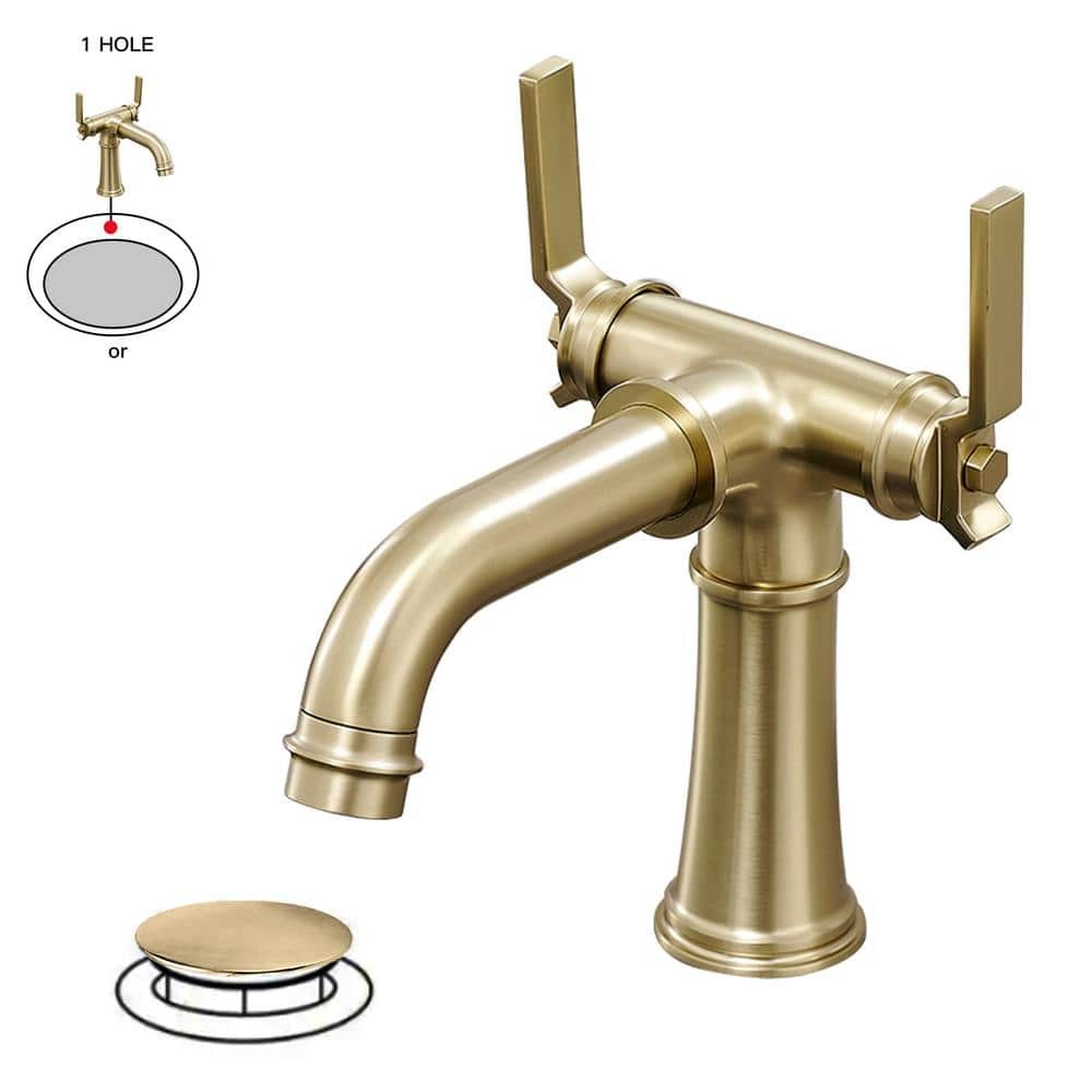BWE Double Handle Industrial Style Bathroom Faucet Lavatory Mixer Tap gallery