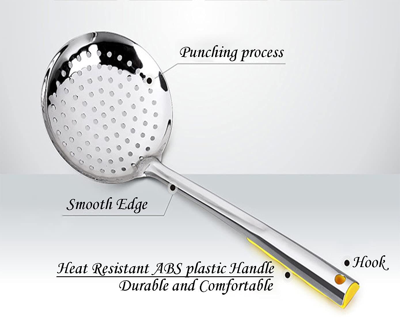 12CM Stainless Steel Slotted Spoon with Heat Resistant ABS Handle for Straining gallery