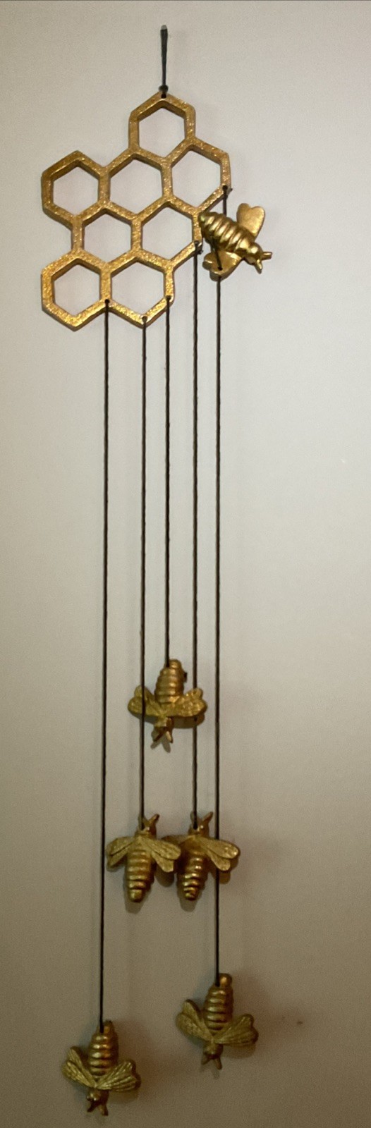 Bees And Honeycomb Wind Chime Hive Metal Garden Bumble Bee Windchime gallery