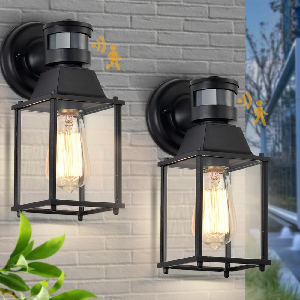 outdoor light fixture motion sensor wall lights 2pack outdoor porch light black