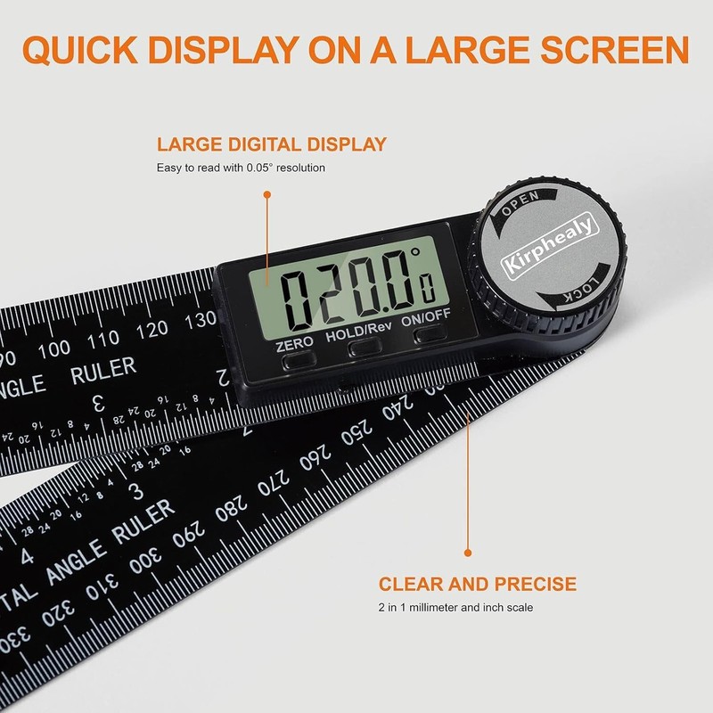 Digital Angle Finder Protractor, 7inch 200mm Gauge Professional Black gallery