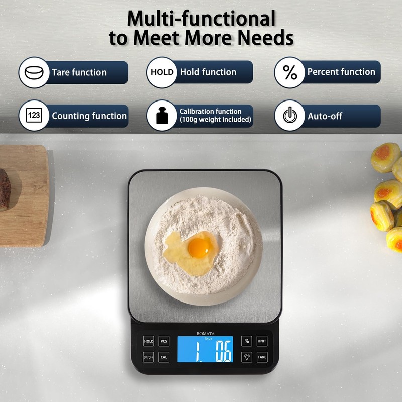 High Precision Kitchen Scale 0.1g/0.001oz, 5kg/11lb, USB, LCD, Stainless Steel gallery
