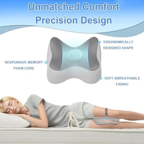 Knee Pillow for Side Sleepers Memory Foam Sciatica Pain Relief Leg Pillow, Remov gallery
