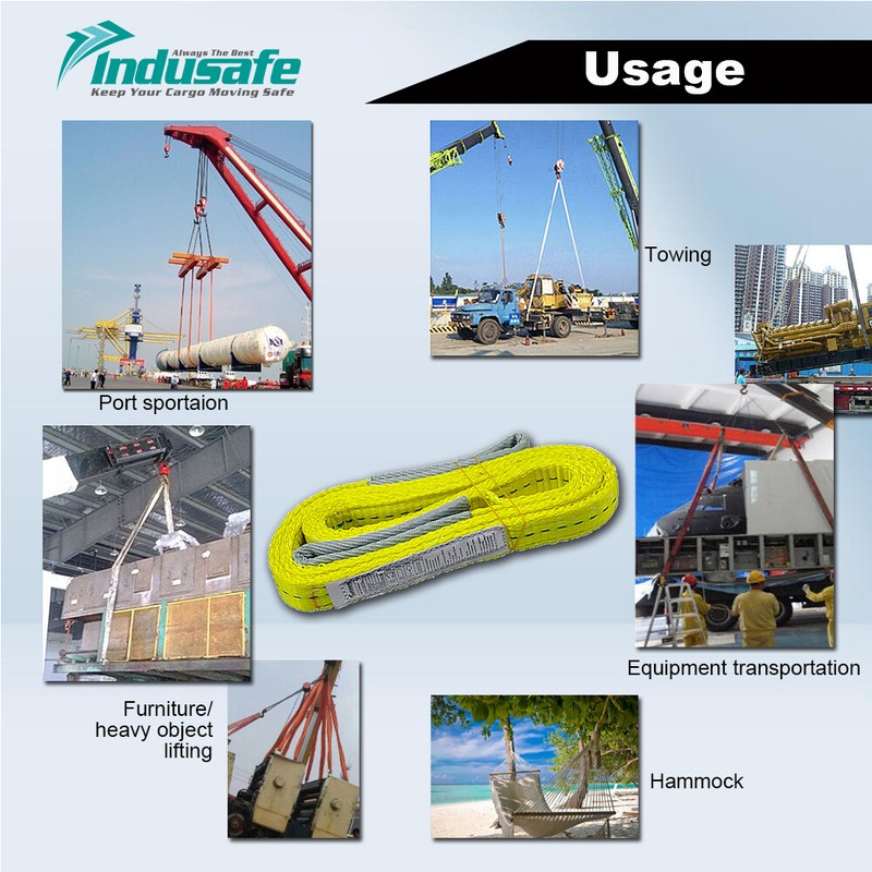 Indusafe Rigging Moving Lifting Straps Industrial Web Sling 3100LBS 3/6/9 FT 5:1 gallery