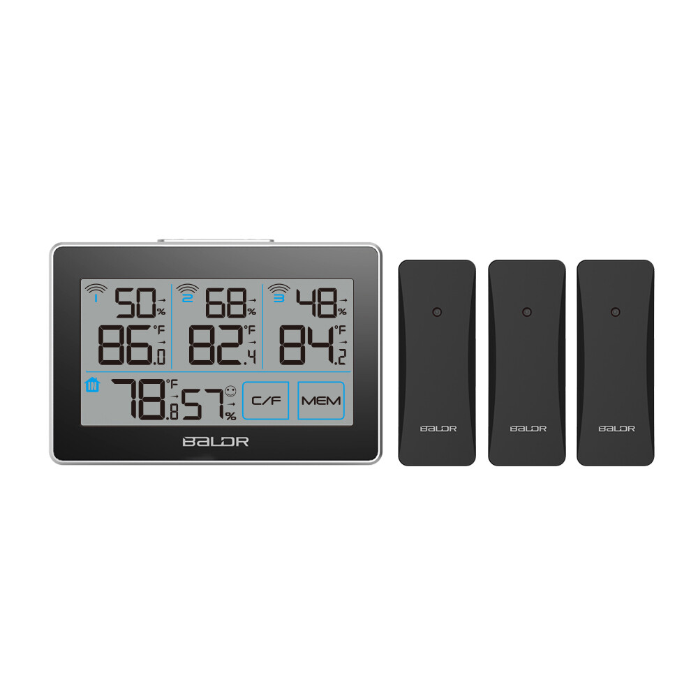 BALDR Wireless Weather Station with 3 Sensors Touch Sreen Humidity Temperature gallery