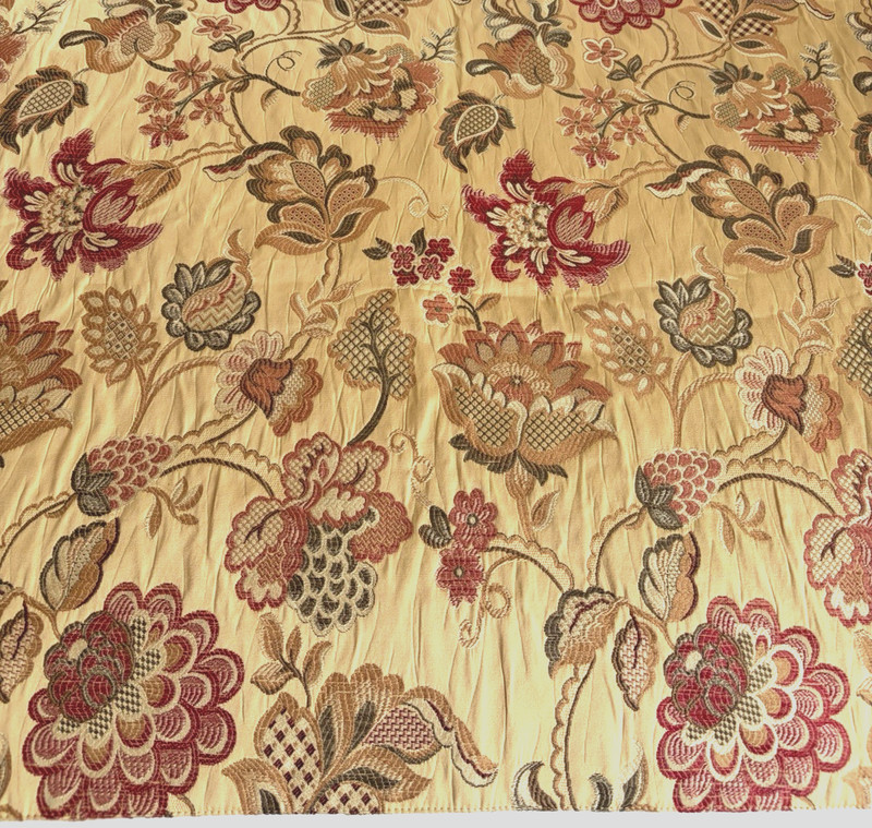 Jacobean Garden Tapestry Gold Double-Sided Fabric Jacquard Throw 52x52 - 2.8 Yds gallery