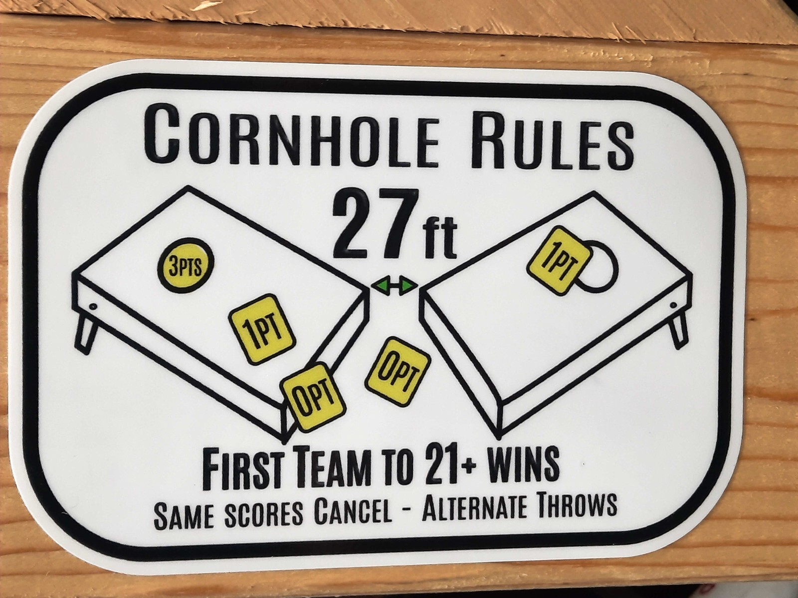Cornhole Rules Sticker Set of 2 - Bag Toss Game Backyard Quick Rule Decals gallery