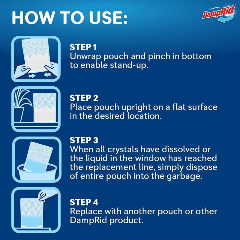 DampRid Fresh Scent Single-Use Pouch Moisture Absorber, 6-Pack gallery
