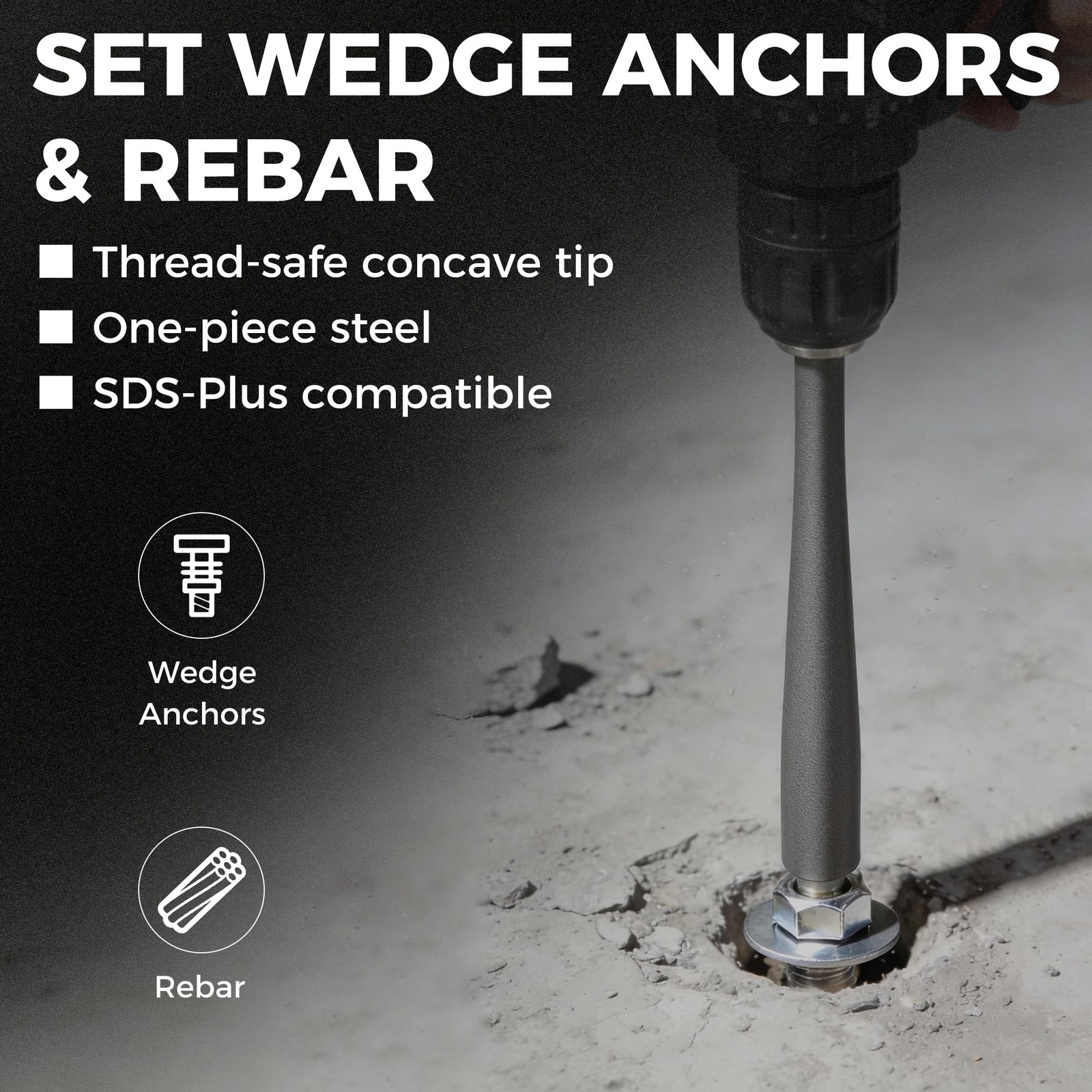 SDS Plus Anchor Setting Tool Hammer Drill Attachment Installing Wedge Anchors gallery