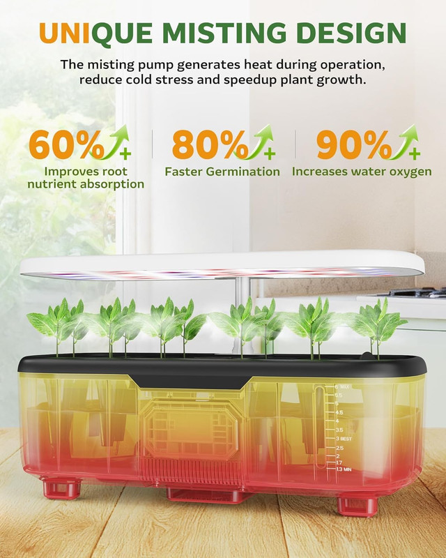 Misting Hydroponic Growing System Kit 15-Pods Indoor Smart Herb Garden Planter w gallery