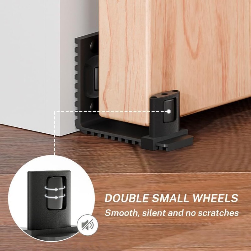 1PACK Upgraded Adjustable Wall Mount Floor Guide for Sliding Barn Door Hardware gallery
